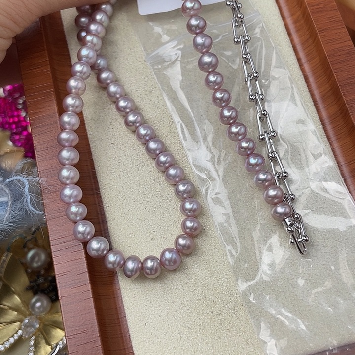 淡水珍珠颈饰银S925镶嵌