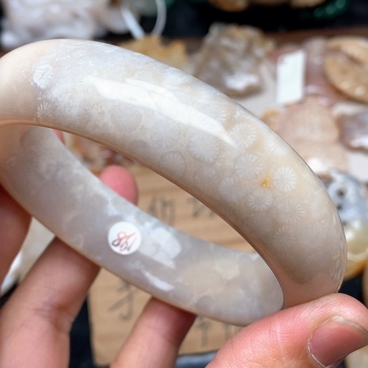 硅化珊瑚（珊瑚玉）手镯未镶嵌62,4