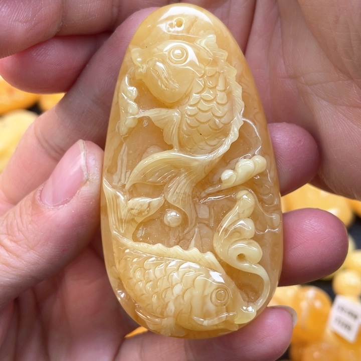 蜜蜡裸石未镶嵌蜜蜡吊坠