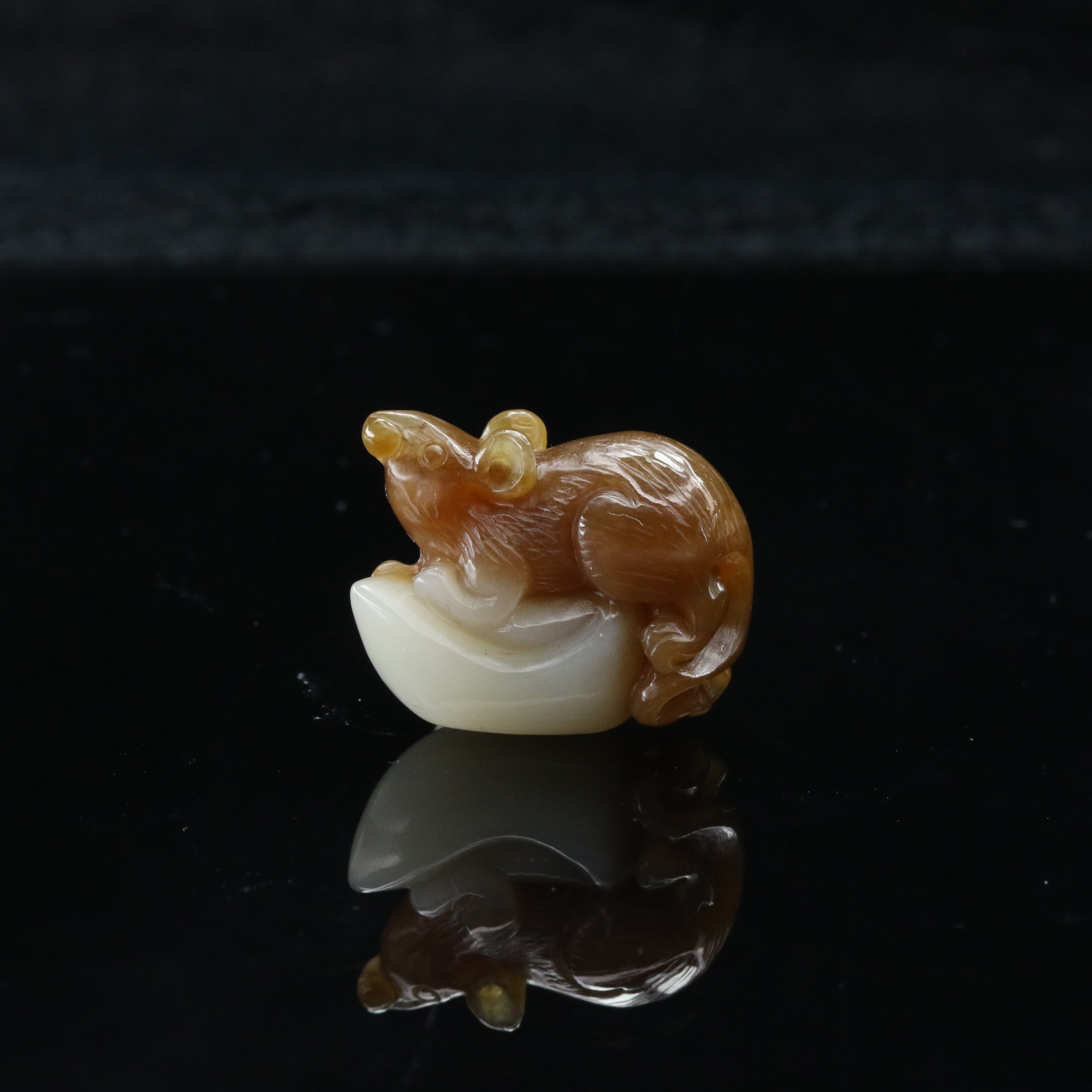 55和田玉鼠来宝/000334北京中保拍卖