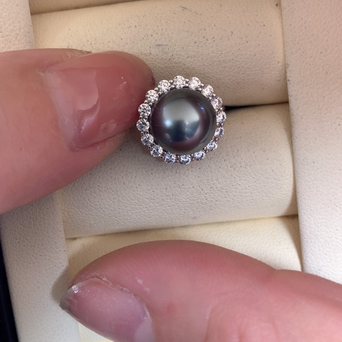 海水珍珠戒指银S925镶嵌