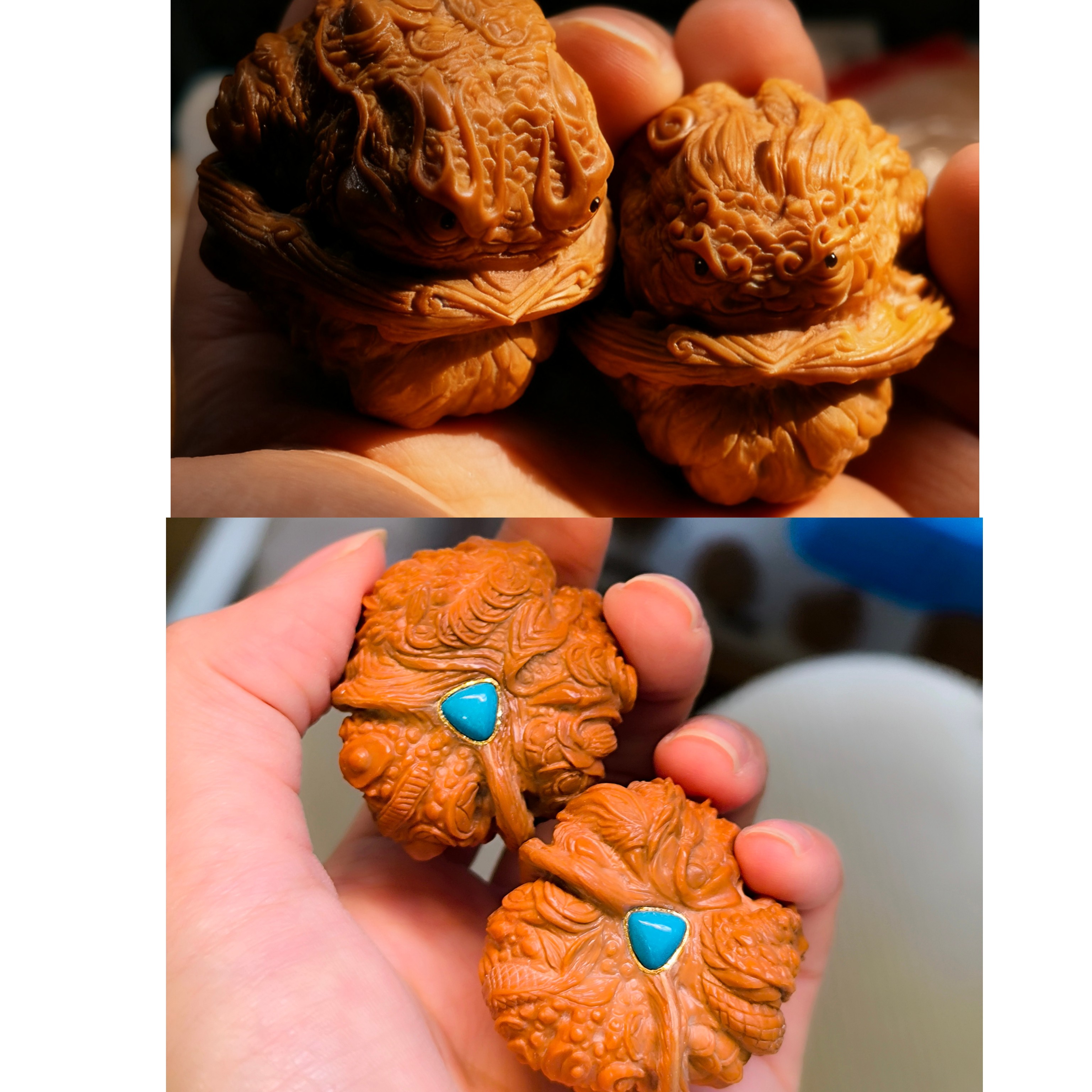 文玩核桃镶嵌链接，默认发刷子，具体根据用金量，宝石尺寸定价