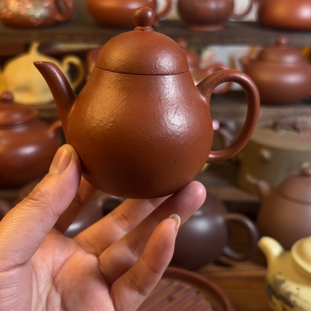 紫砂茶壶半手工小红泥小梨壶130cc