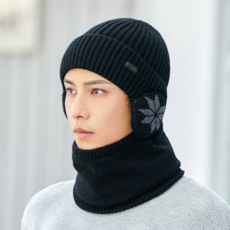 秋冬季韩版男士针织帽防风保暖防寒户外加绒加厚骑行百搭冷帽