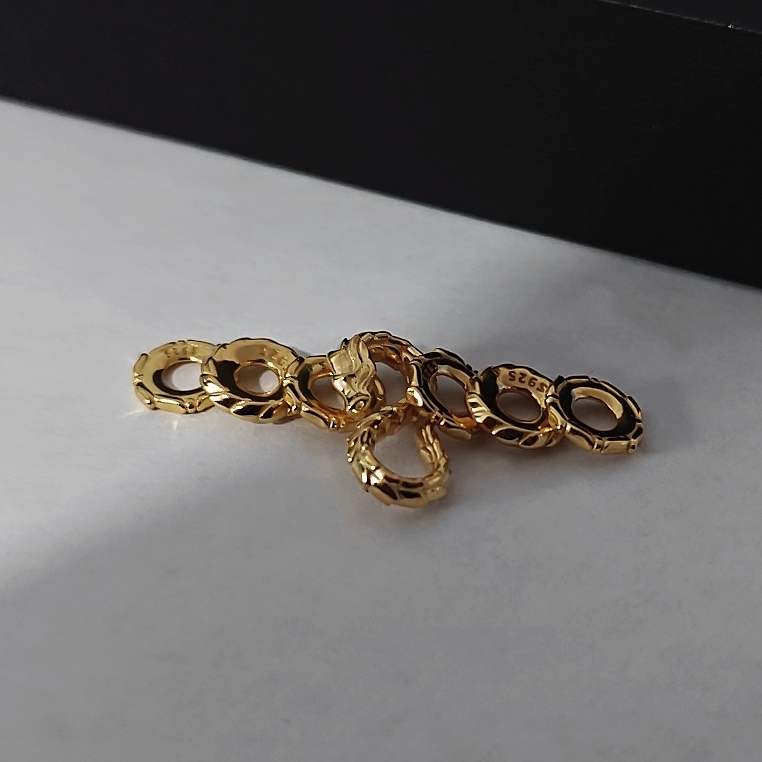 925银银制品 笼琳环尺寸6-7mm一套文玩配饰侧挂