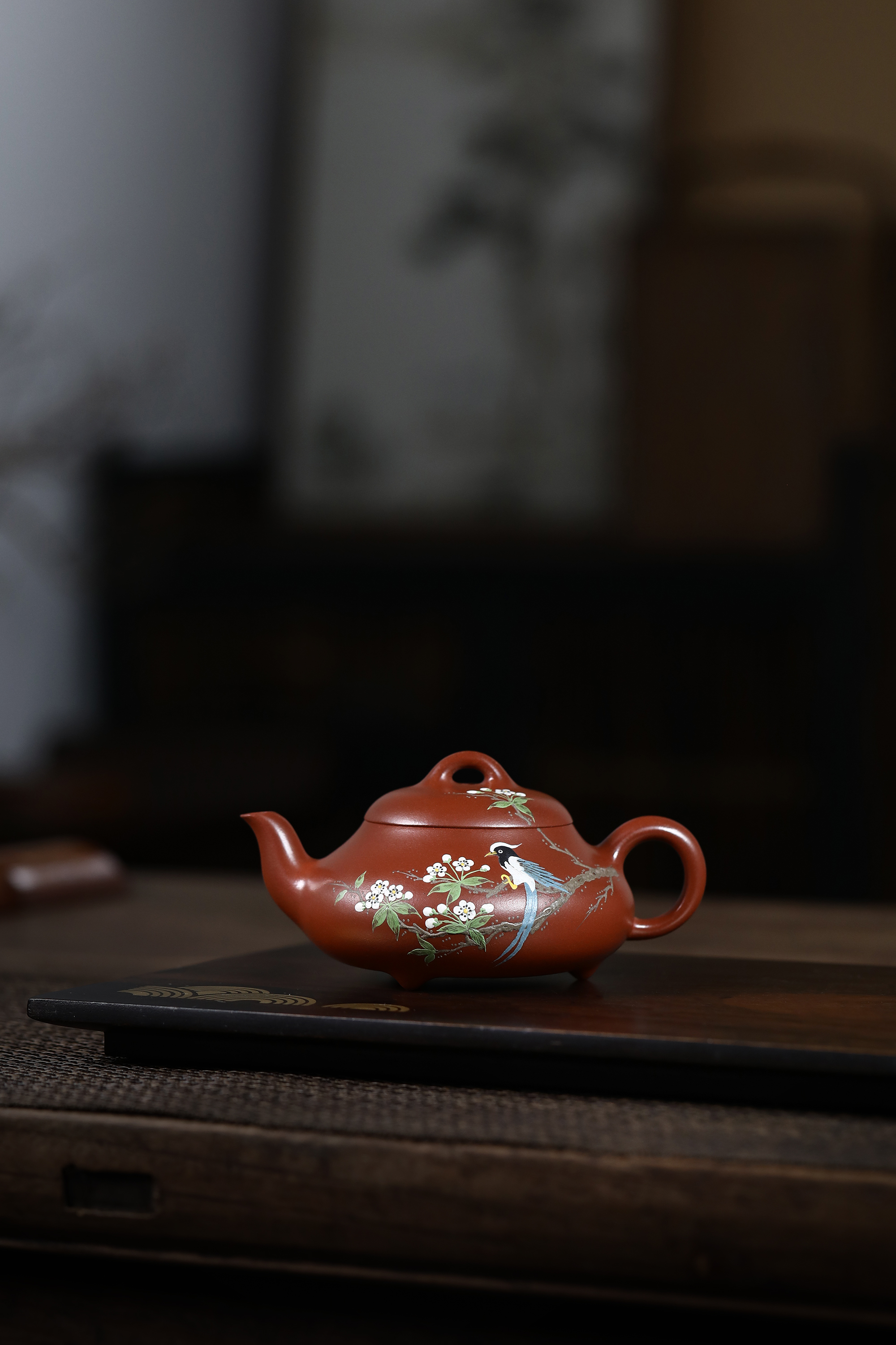 宜兴原矿紫砂壶龙血砂汉棠石瓢壶