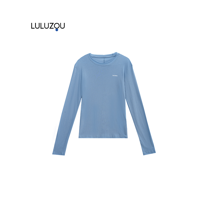 luluzou长袖毛针织衫极简多色圆领套头简约秋冬百搭舒适打底11413
