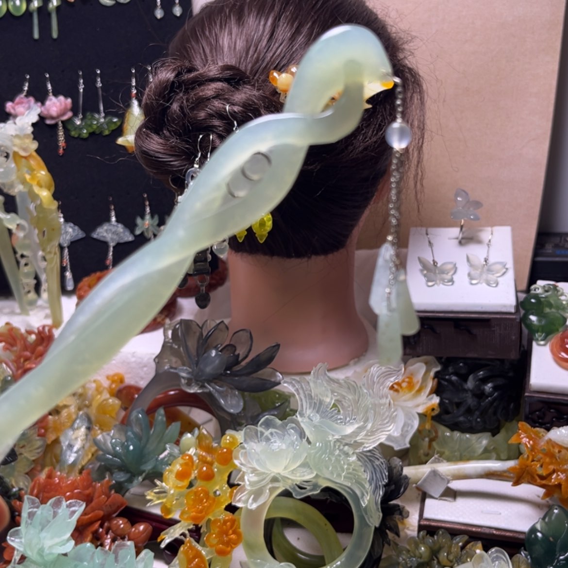 【闪购商品】合金蛇纹石玉发饰