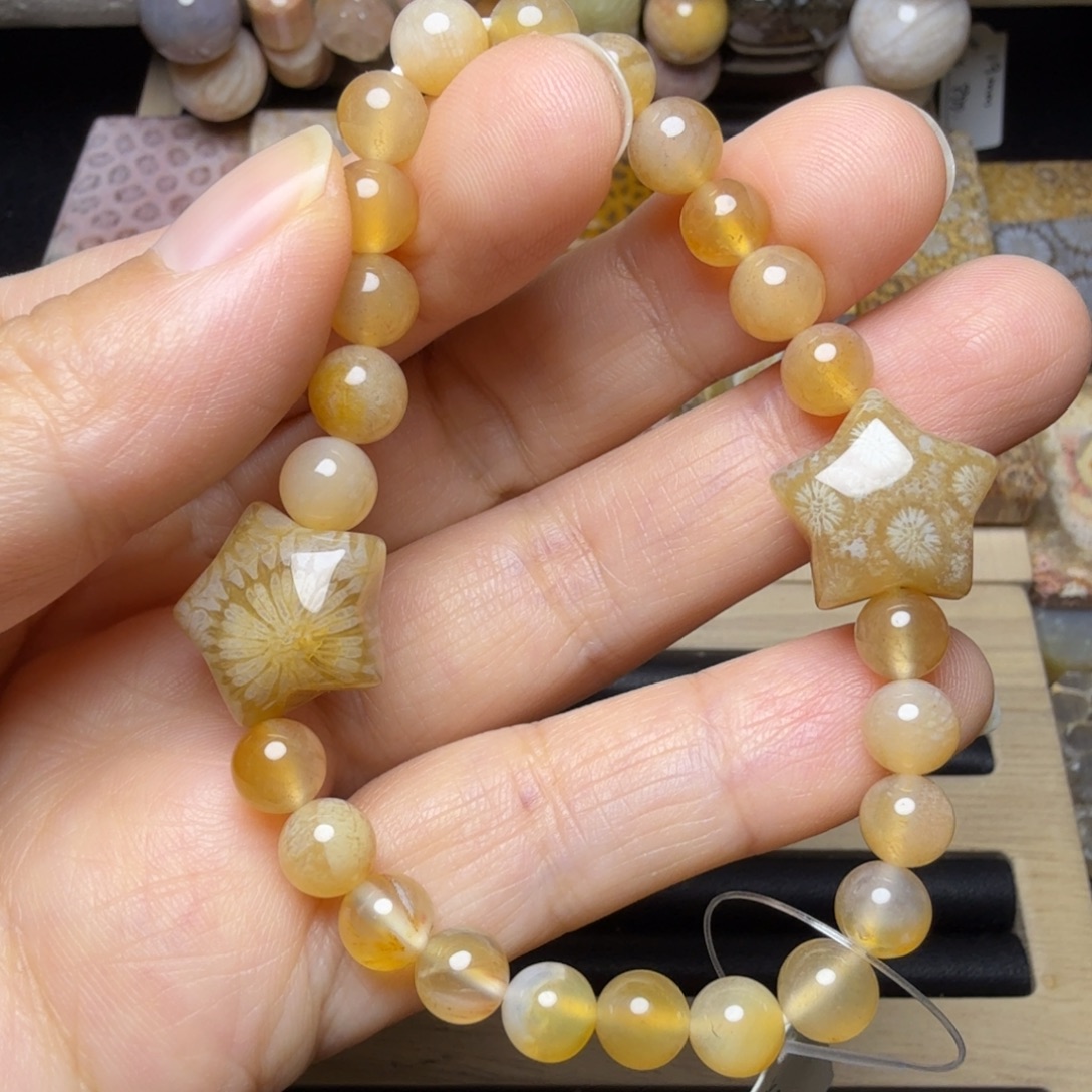 硅化玉未镶嵌双星庇护，糖串