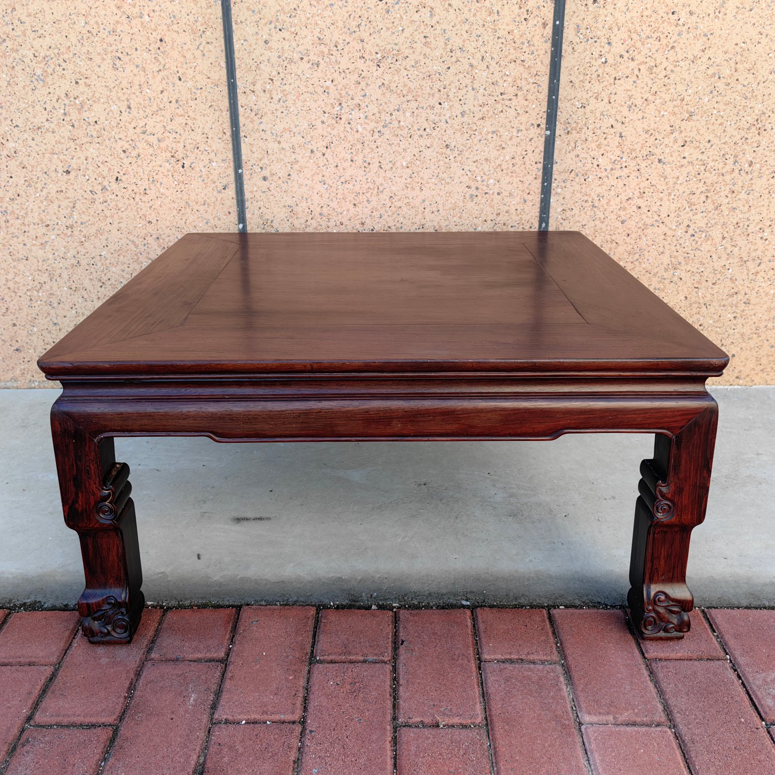 红木坑桌独板面三弯腿鳄鱼脚家用客厅