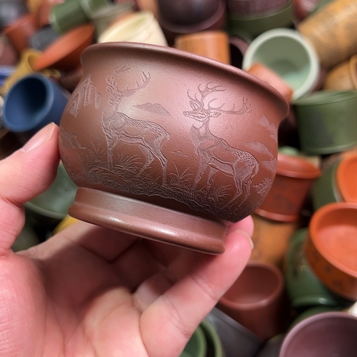 紫砂茶杯全手工紫砂主人杯