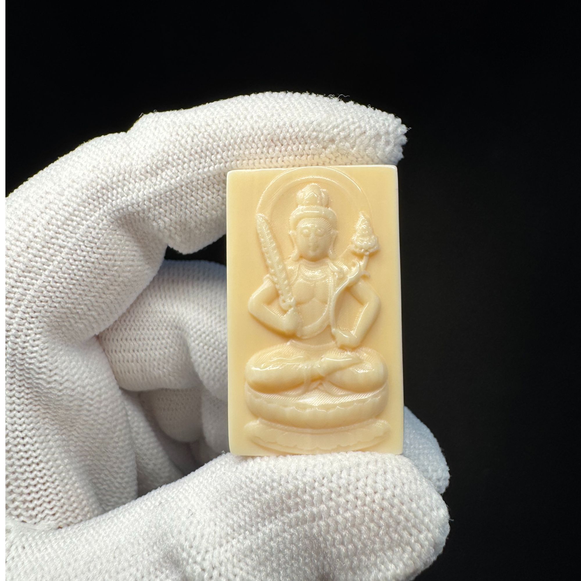 DK722天然猛犸牙雕刻牌33.1*20.6*10.2支持鉴定假一罚四