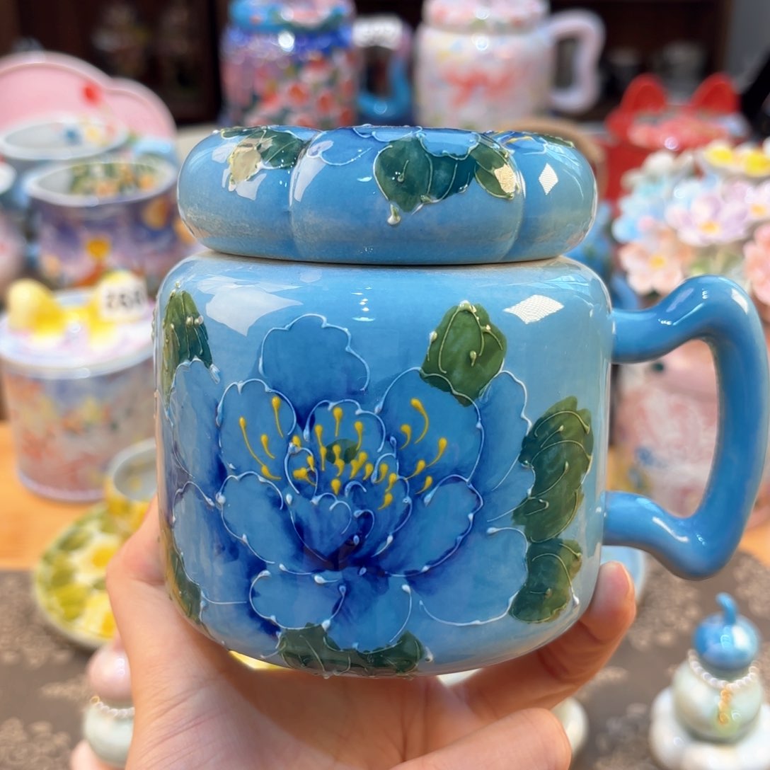 景德镇手绘高温釉下彩陶瓷茶具