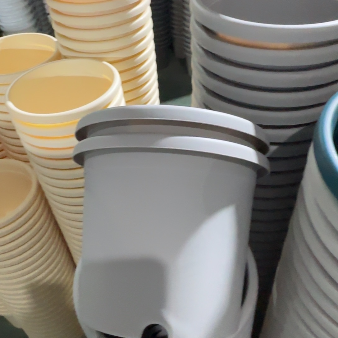 树脂四季盆3#无拖灰白微瑕10