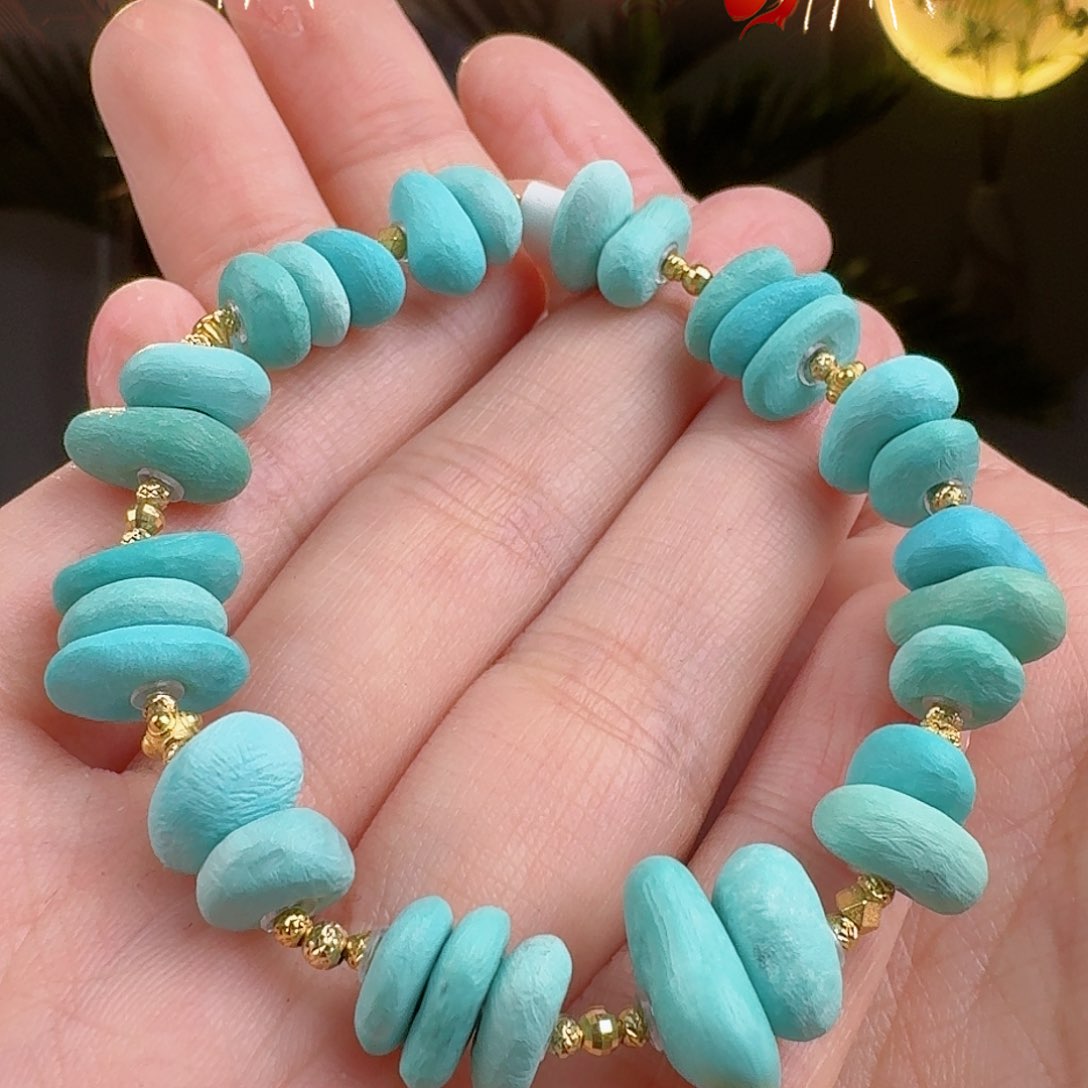 绿松石珠宝奇石18K金镶嵌