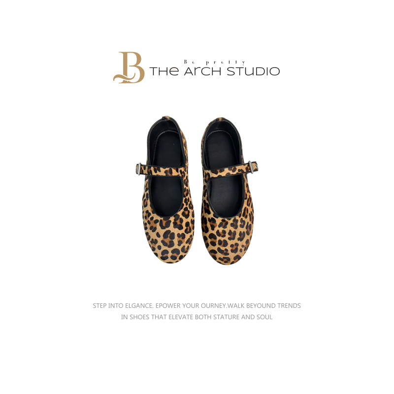 【TAS】2025年新款豹纹马毛羊皮玛丽珍单鞋女鞋夏季