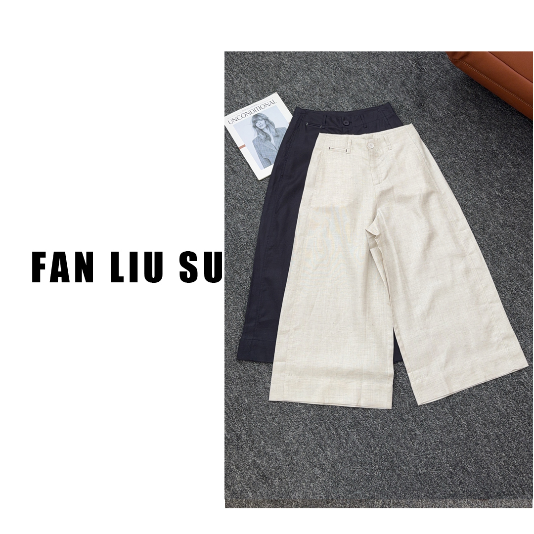 亚麻休闲裤八分裤百搭裤子2025新款女士夏季