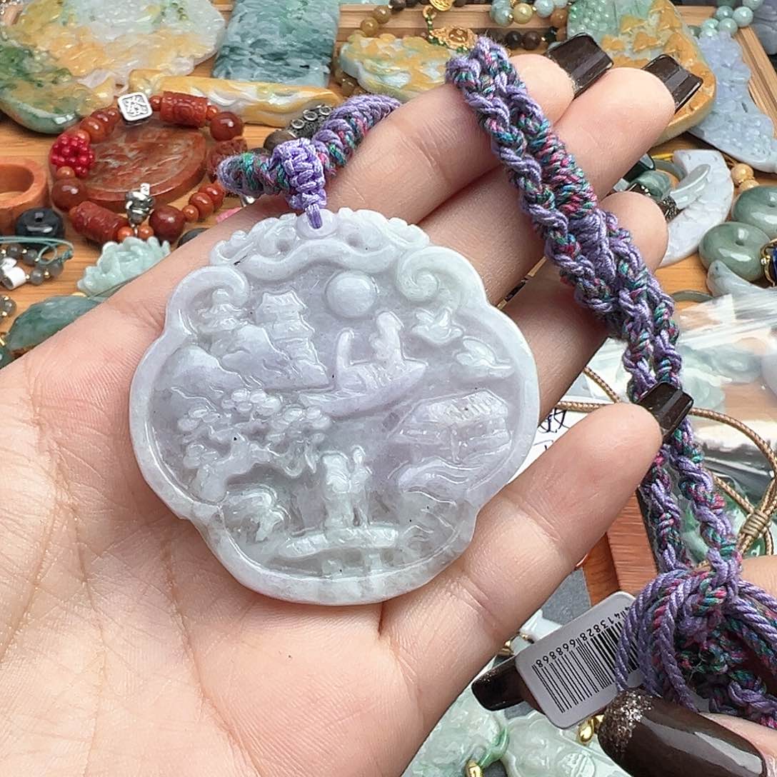 翡翠吊坠(不含链)未镶嵌如意紫翡