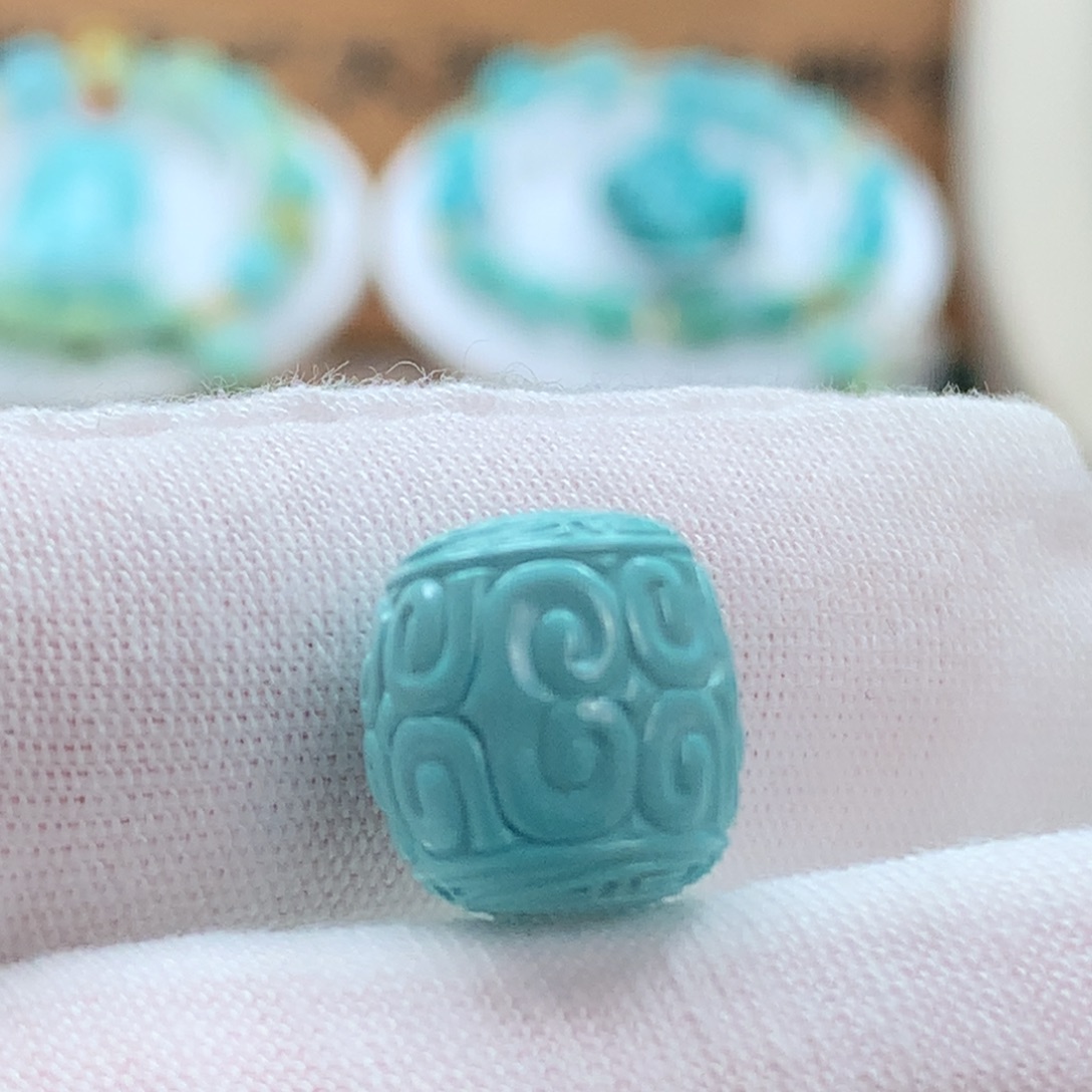 绿松石未镶嵌原矿绿松石回纹