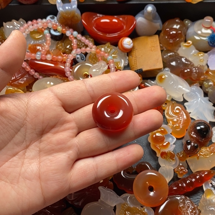 北***术玛瑙/玉髓未镶嵌颈饰