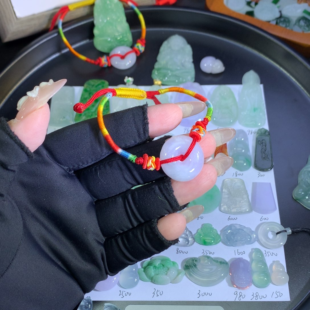 翡翠未镶嵌吊坠(不含链)平安扣手绳