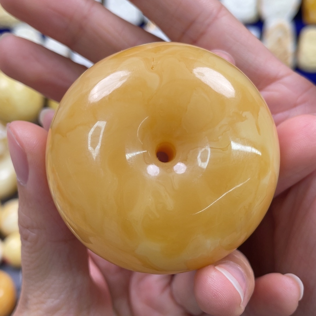 蜜蜡裸石未镶嵌琥珀蜜蜡平安扣吊坠