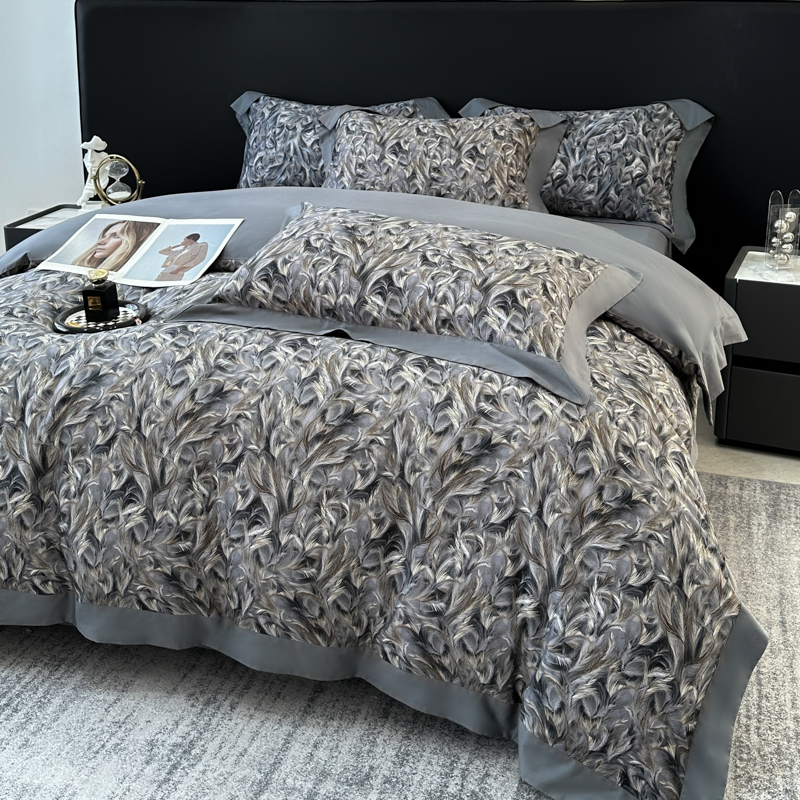 设计师款【羽寐】贡缎全棉百分百全棉长绒棉轻奢四件套四季款加厚