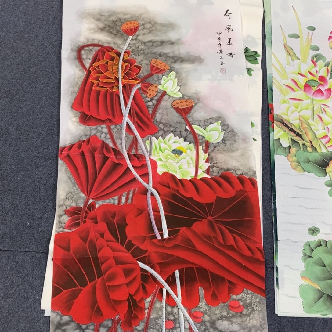 国画尺寸140✖️70四尺画轻微折痕不影响装裱处理