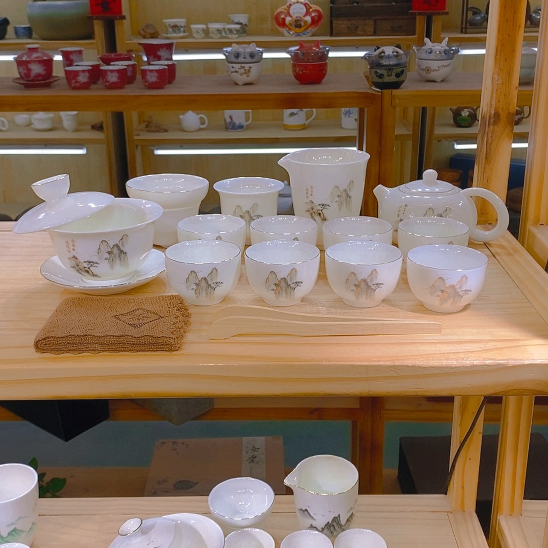 【不止】羊脂玉瓷茶具套装