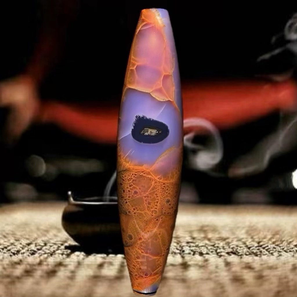 蒙天珠九眼石页岩精品优质红龙鳞佛一眼天然老玛瑙天眼珠吊坠实拍