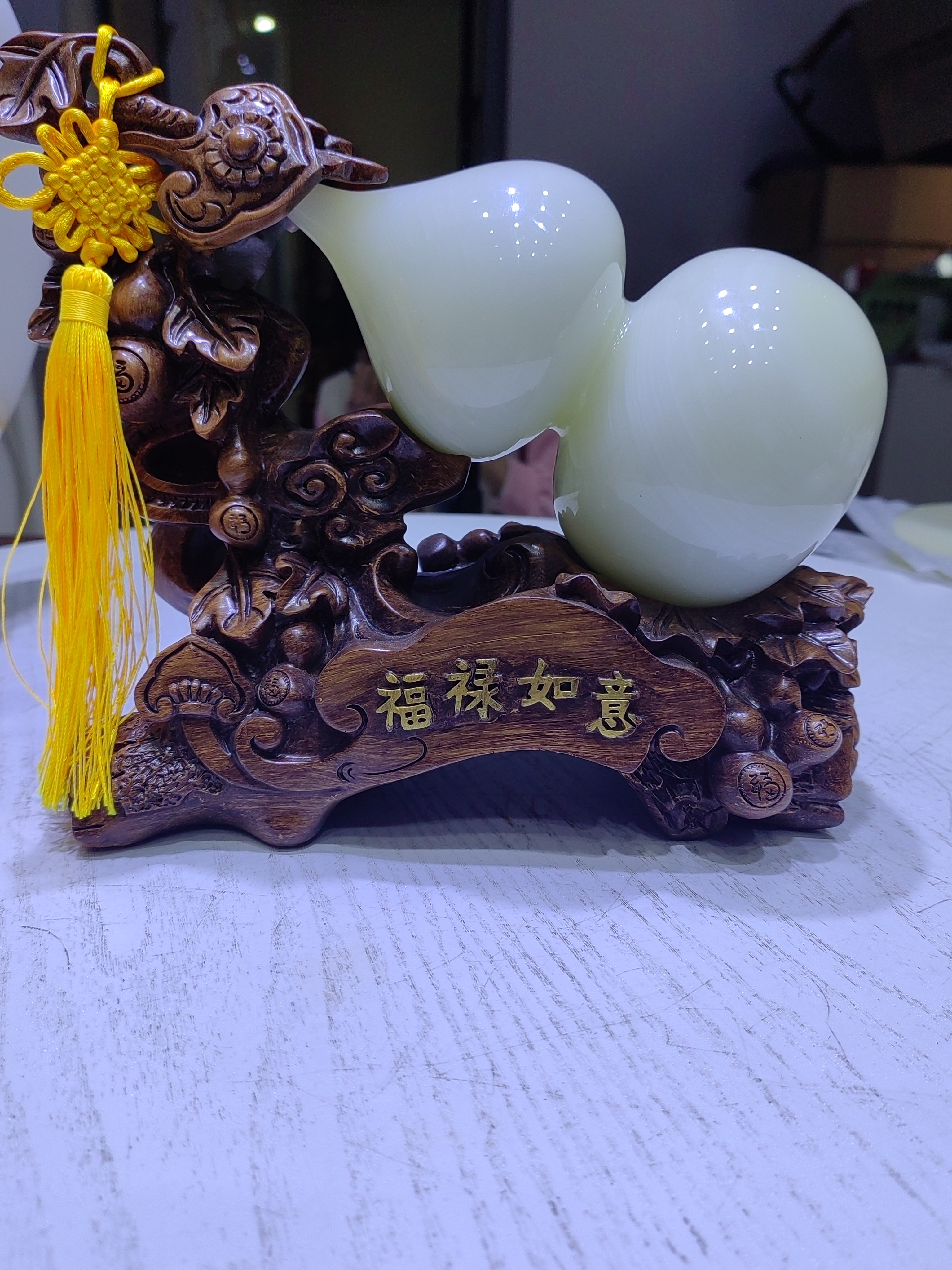 《葫芦付米链接》玄关摆件新中式办公室家居客厅摆设装饰品