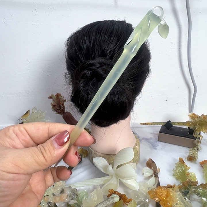 定制蛇纹石玉毛货发饰