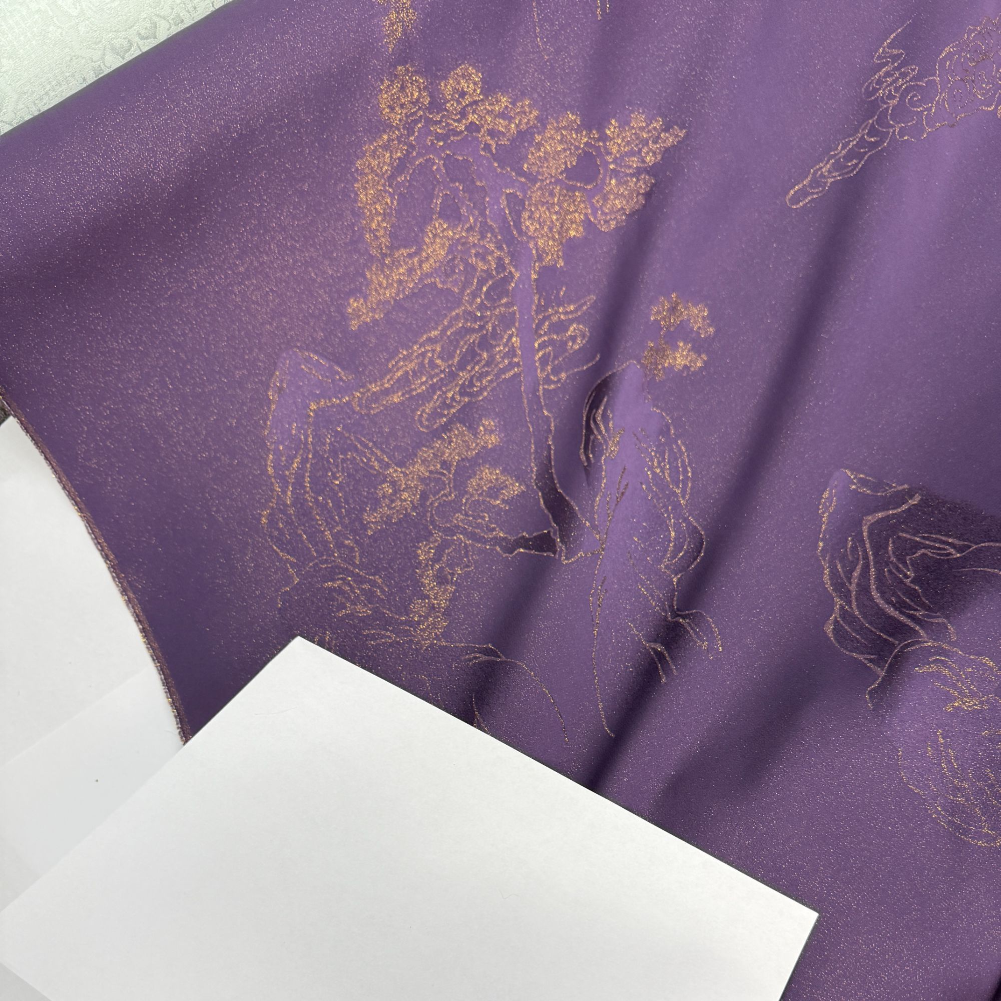 织金云窗雾阁桑蚕丝面料幅宽122