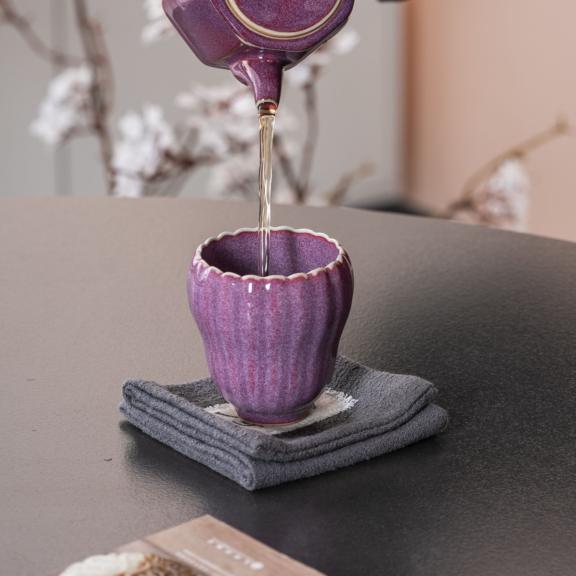 紫钧佛手杯高档功夫茶具可养开片DC-1242