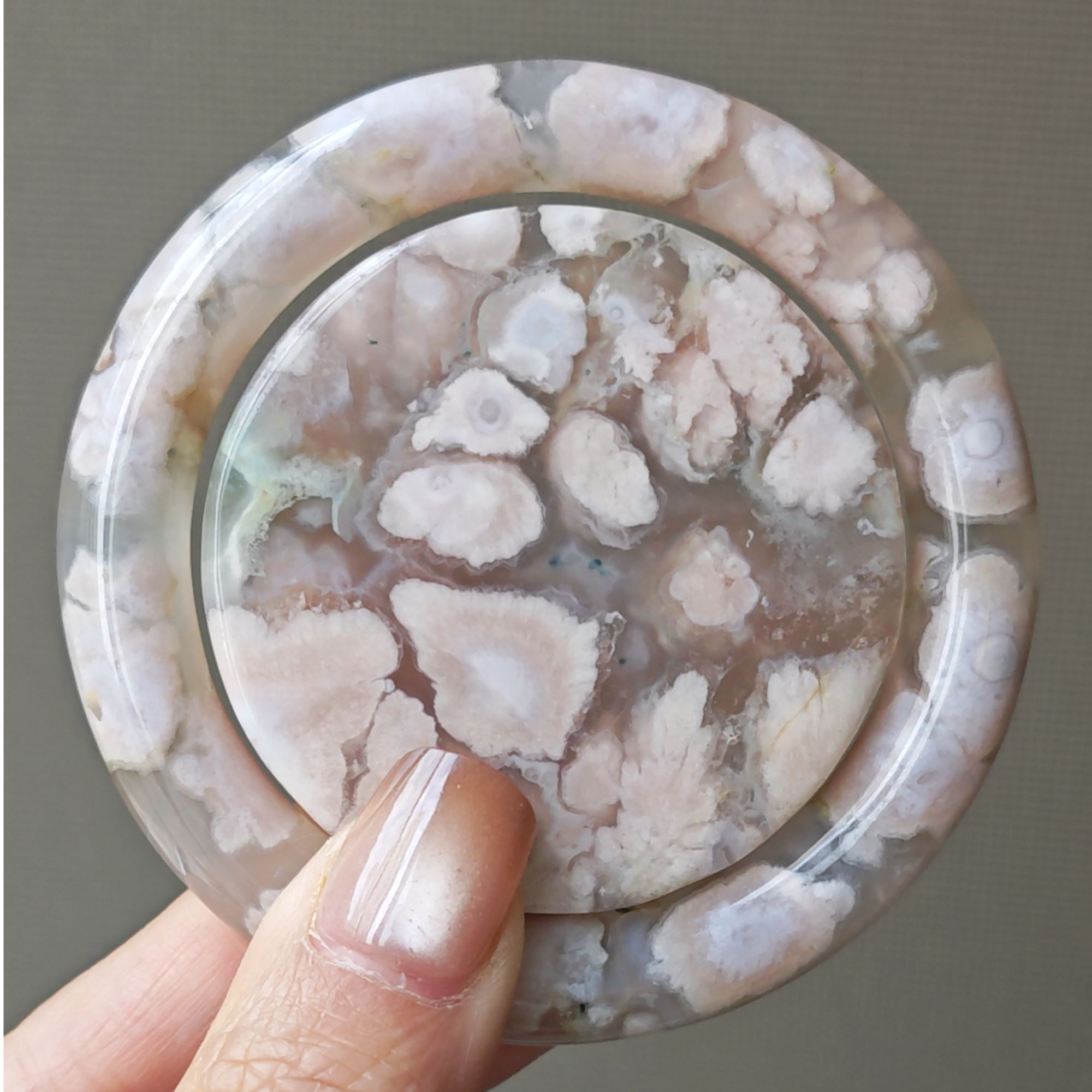 54-55圈口【联系客服有优惠】天然樱花玛瑙玉石水晶手镯手串小件bh