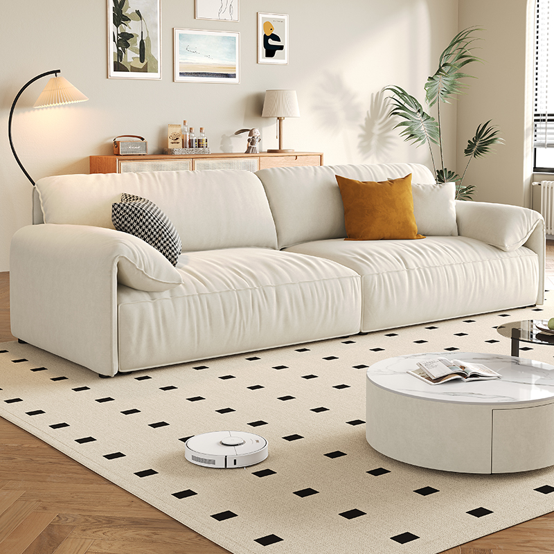 【DDC】7501意式极简大象耳朵猫抓绒布沙发现代简约直排布艺沙发