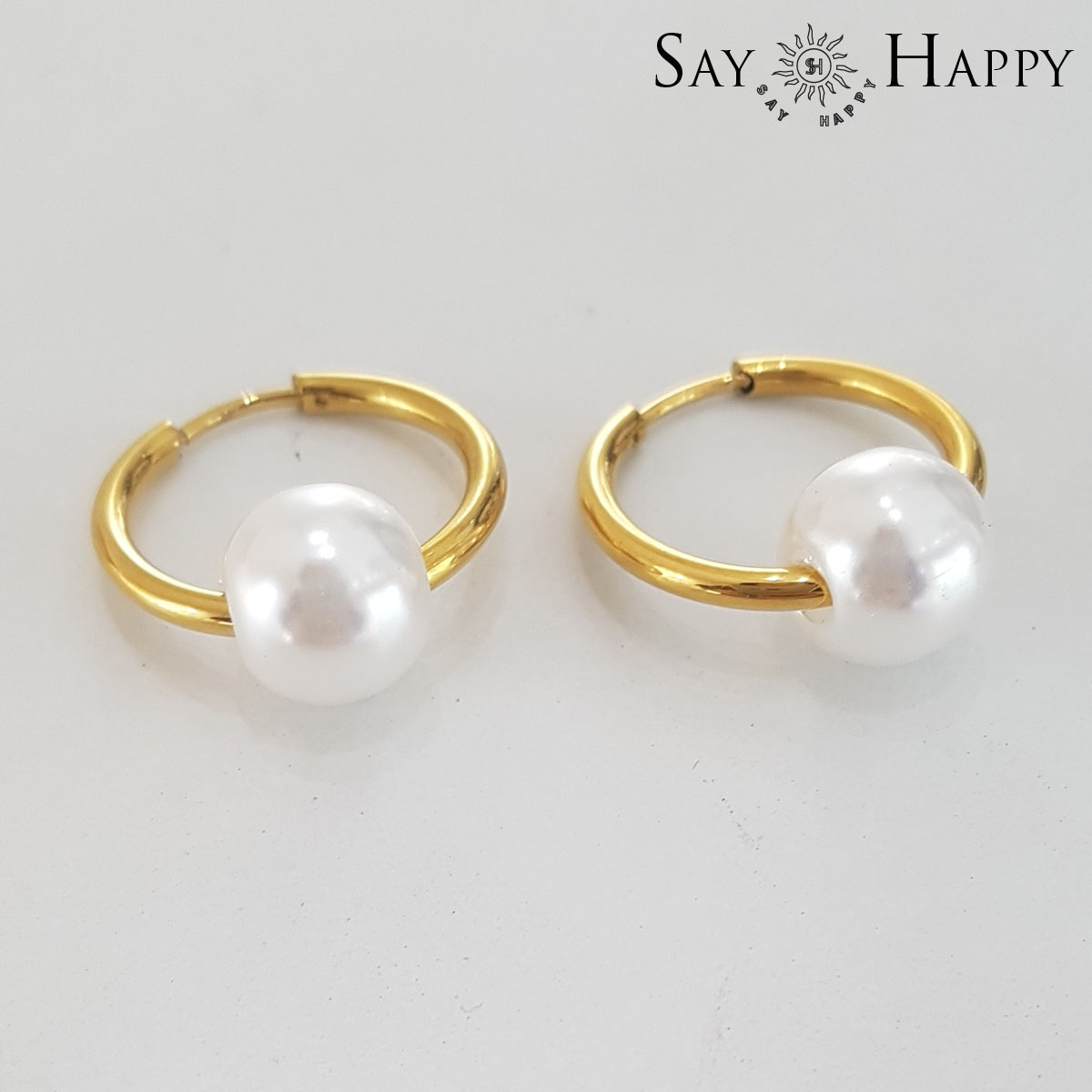 钛钢仿珍珠耳饰 时尚珠珠耳饰