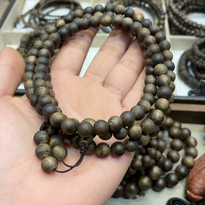 沉香手串用****0奇楠佛珠多圈8毫米念珠花香