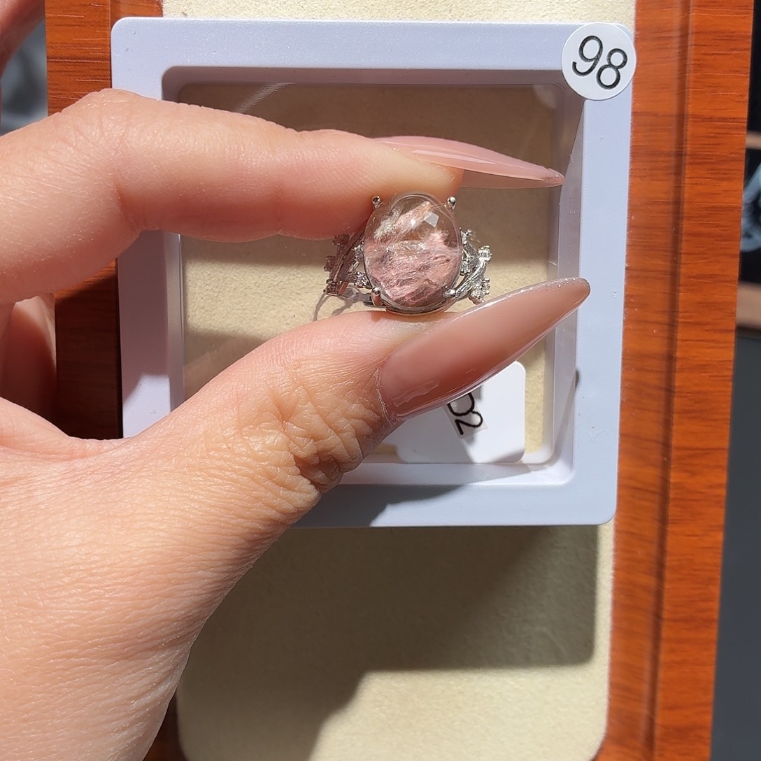 甜***师水晶银S925镶嵌戒指