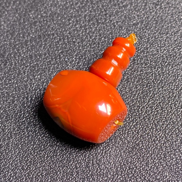 天然战国红玛瑙艳红色三通佛头配饰穿搭66号