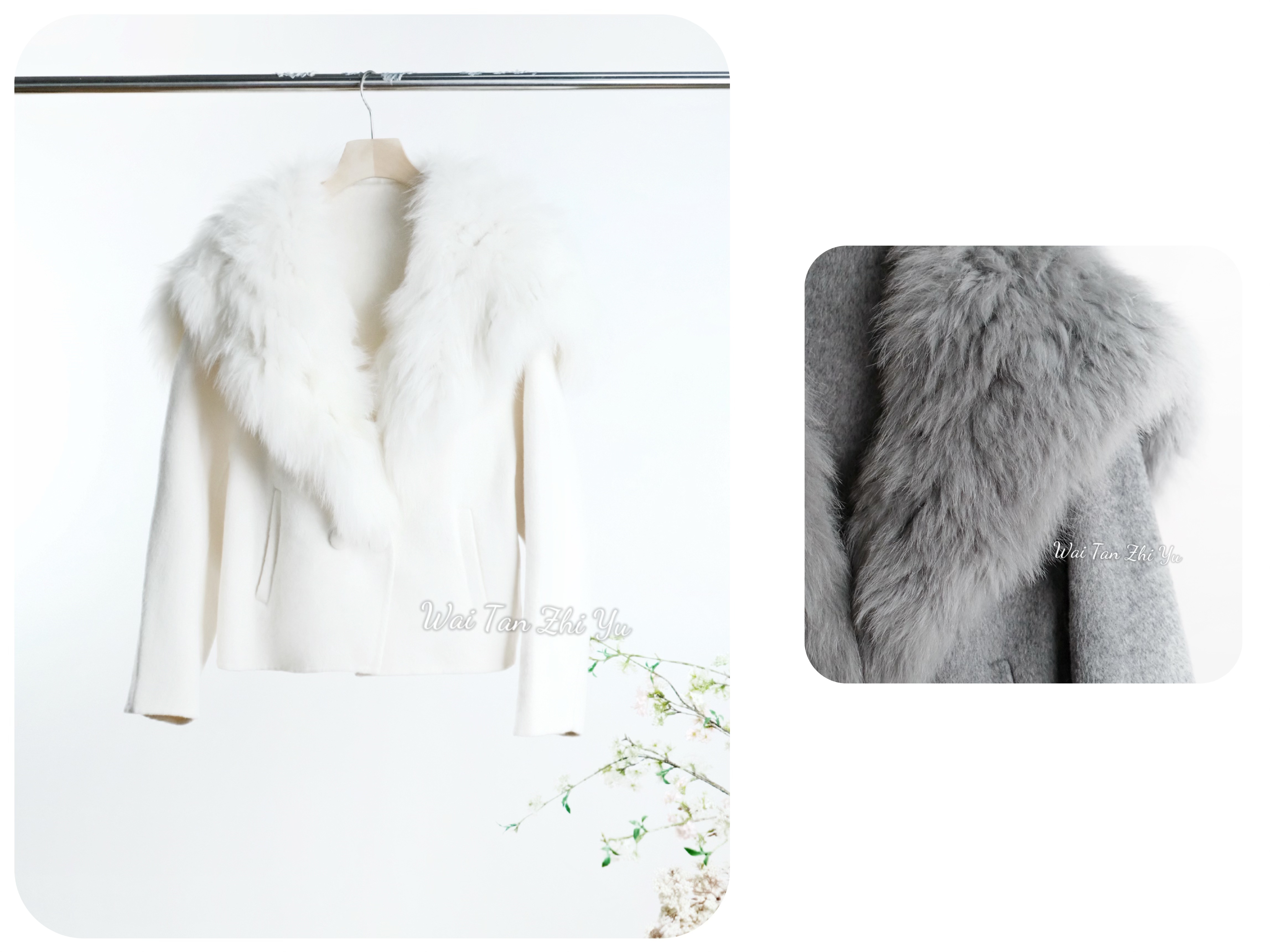 【香奢夫人】新款进口羊驼毛V领设计保暖气质显瘦百搭短款毛呢外套