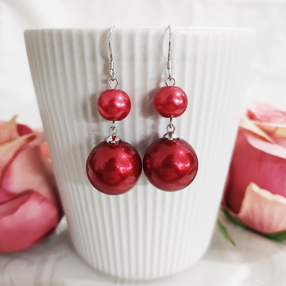 铜合金仿珍珠耳饰 气质百搭椭圆珠珠吊坠耳环3307