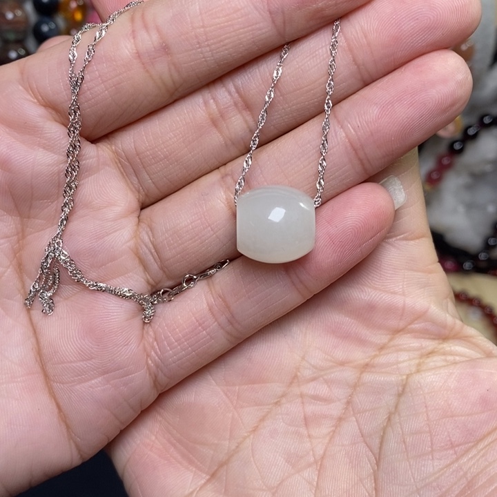 和田玉吊坠(赠链)银S925镶嵌