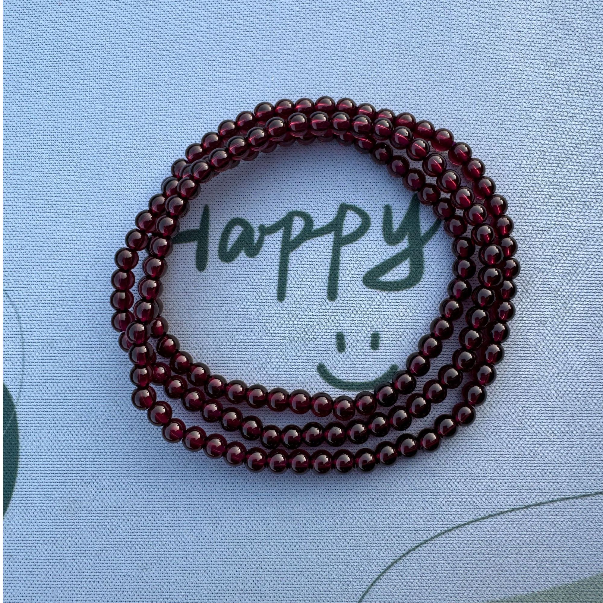 天然石榴石手链一款多戴手串女人石酒红色手链精致好搭配时尚手串