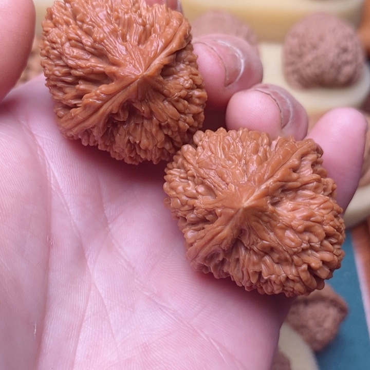 把件文玩核桃边38肚41全品粗筋红皮大蒜头