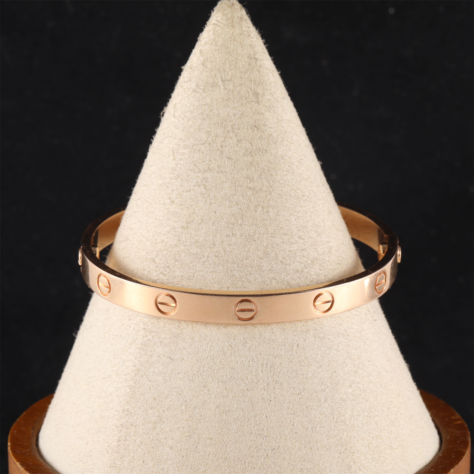 95新 Cartier/卡地亚 大头活动 LOVE 宽版手镯 18K玫瑰金 17号 