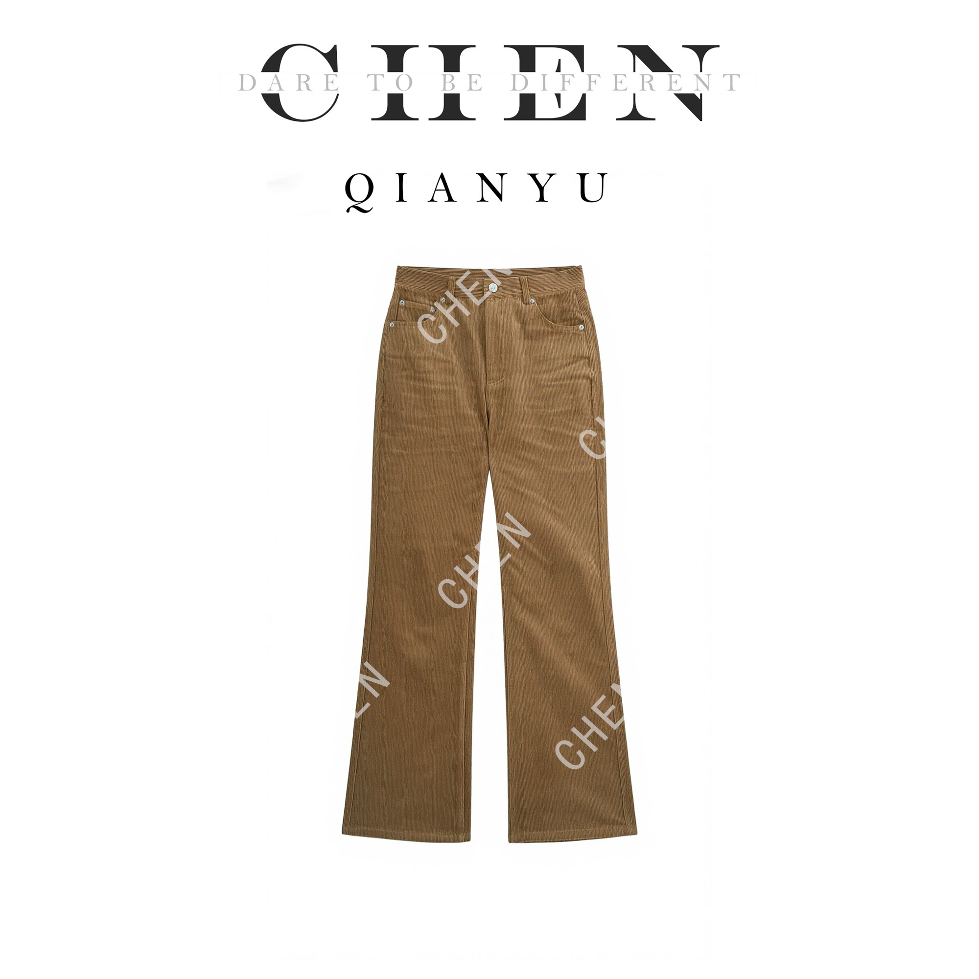 【陈陈私服】复古时尚设计感微喇裤百搭垂感休闲长裤25111607