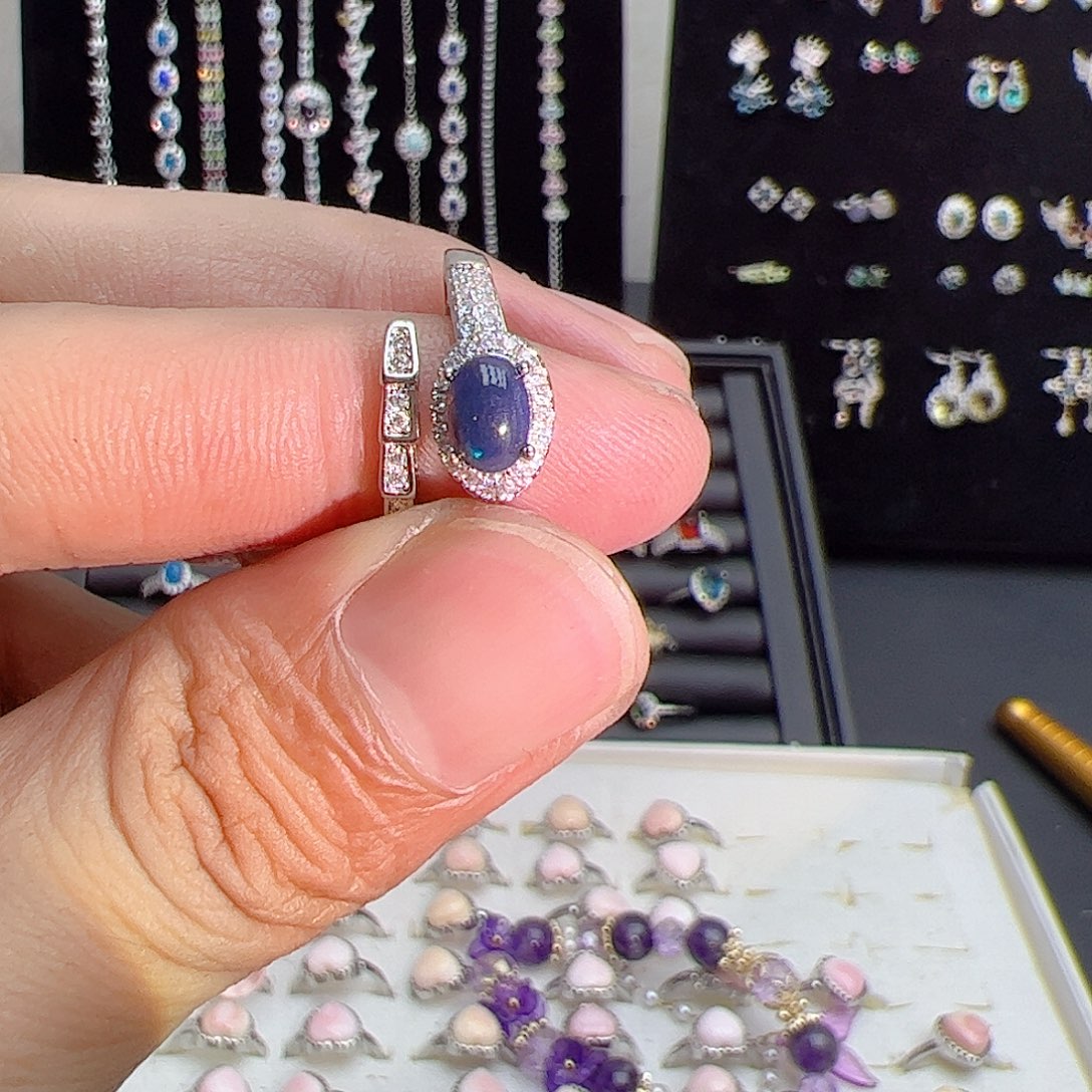 紫晶珠宝半成品银S925镶嵌