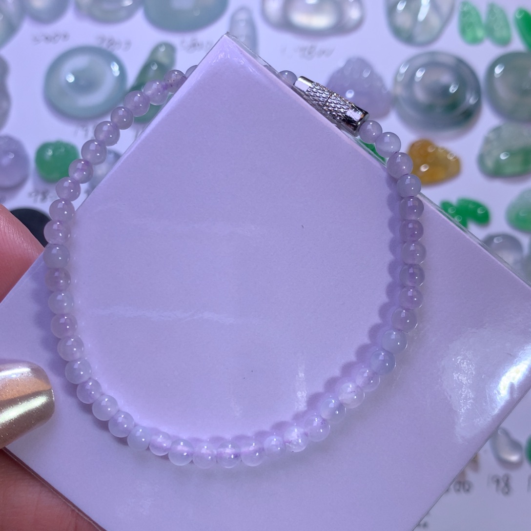 翡翠颈饰未镶嵌天然翡翠A货珠串