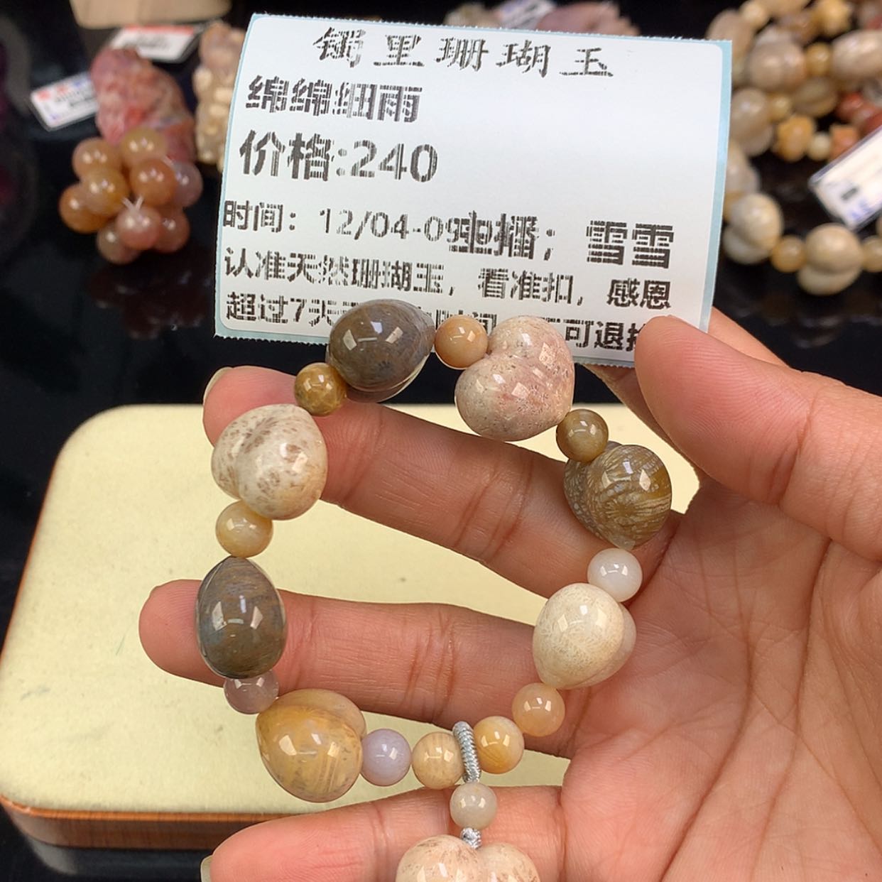 【闪购商品】颈饰未镶嵌硅化珊瑚（珊瑚玉）绵**雨